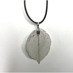 Pendentif Feuille Argent