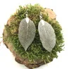 Boucles d’oreilles Feuilles Argent.