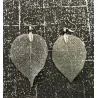Boucles d’oreilles Feuilles Argent.