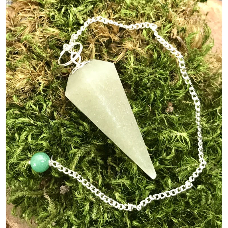 Pendule hexagonal Aventurine Verte.