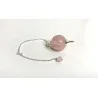 Pendule Quartz rose poli et métal.