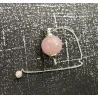 Pendule Quartz rose poli et métal.