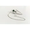Pendule Cône Cristal de Roche Avec anneau argenté & Aventurine Verte