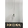 Pendule Cône Cristal de Roche Avec anneau argenté & Aventurine Verte
