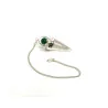 Pendule Cône Cristal de Roche Avec anneau argenté & Aventurine Verte