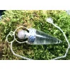 Pendule Cône Cristal de Roche Avec anneau argenté & Fluorite
