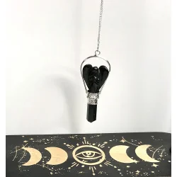 Pendule Ange Agate noire.