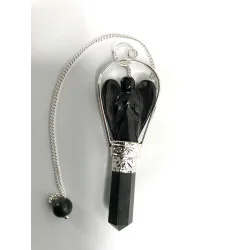 Pendule Ange Agate noire.