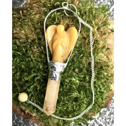 Pendule Ange Quartz jaune