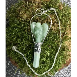 Pendule Ange Aventurine verte.