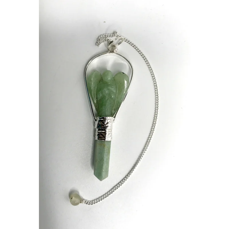Pendule Ange Aventurine verte.