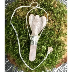 Pendule Ange Quartz rose.