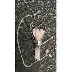 Pendule Ange Quartz rose.