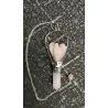 Pendule Ange Quartz rose.