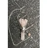 Pendule Ange Quartz rose.