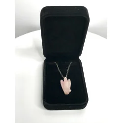 Pendentif Ange Quartz rose.