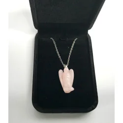 Pendentif Ange Quartz rose.