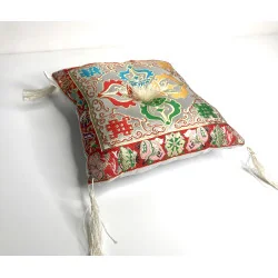 🕉️ Coussin Blanc Double Dorje pour Bol Tibétain – 20x20 cm