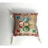 🕉️ Coussin Blanc Double Dorje pour Bol Tibétain – 20x20 cm