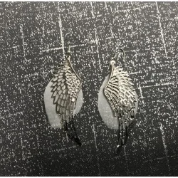 Boucles d’oreilles pendantes, Ailes d’Ange & Plumes Blanches