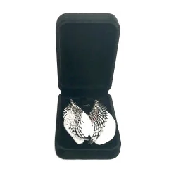 Boucles d’oreilles pendantes, Ailes d’Ange & Plumes Blanches