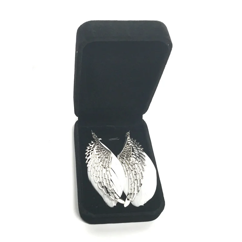 Boucles d’oreilles pendantes, Ailes d’Ange & Plumes Blanches