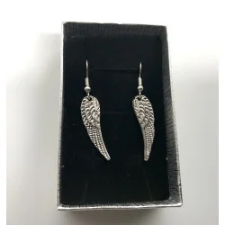 Boucles d’Oreilles Ailes d’Ange – Alliage Argenté.