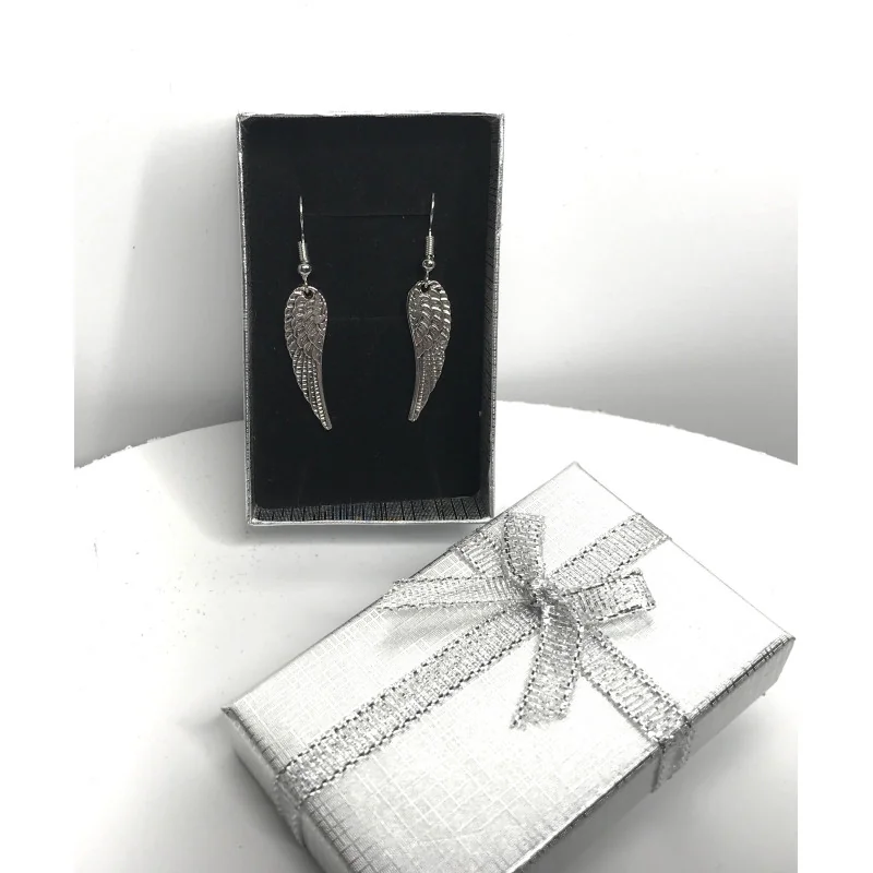 Boucles d’Oreilles Ailes d’Ange – Alliage Argenté.