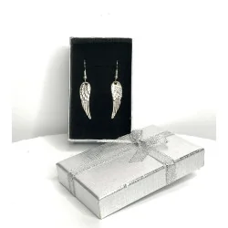 Boucles d’Oreilles Ailes d’Ange – Alliage Argenté.
