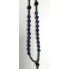 Chapelet en Lapis Lazuli & Hématite avec Croix en verre