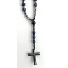 Chapelet en Lapis Lazuli & Hématite avec Croix en verre
