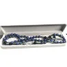 Chapelet en Lapis Lazuli & Hématite avec Croix en verre