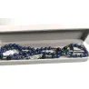 Chapelet en Lapis Lazuli & Hématite avec Croix en verre