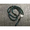Chapelet St Benois & Lave 1cm ,Perle noire 4mm et Apatite Bleue 8 mm