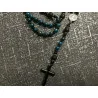 Chapelet St Benois & Lave 1cm ,Perle noire 4mm et Apatite Bleue 8 mm
