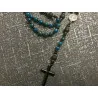 Chapelet St Benois & Lave 1cm ,Perle noire 4mm et Apatite Bleue 8 mm
