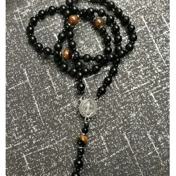 Chapelet en Obsidienne Noire & Œil de Tigre