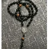 Chapelet en Obsidienne Noire & Œil de Tigre