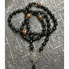 Chapelet en Obsidienne Noire & Œil de Tigre