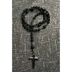 Chapelet Énergétique - Hématite & Onyx Noir Givré.