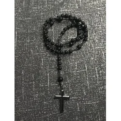 Chapelet Énergétique - Hématite & Onyx Noir Givré.