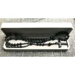 Chapelet Énergétique - Hématite & Onyx Noir Givré.