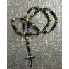 Chapelet Énergétique – Œil de Tigre & Turquoise Africaine (Pin Africain) & Agate Noire & Hématite