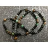 Chapelet Énergétique – Œil de Tigre & Turquoise Africaine (Pin Africain) & Agate Noire & Hématite