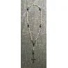 Chapelet Rose ,Perle de Culture d’Eau Douce, Hématite, Agate Noire