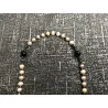 Chapelet Rose ,Perle de Culture d’Eau Douce, Hématite, Agate Noire