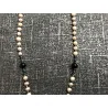 Chapelet Rose ,Perle de Culture d’Eau Douce, Hématite, Agate Noire