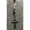 Chapelet Rose ,Perle de Culture d’Eau Douce, Hématite, Agate Noire