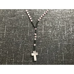 Chapelet de Douceur & Connexion – Quartz Rose & Hématite.