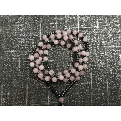 Chapelet de Douceur & Connexion – Quartz Rose & Hématite.